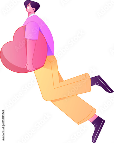 A relief illustration of a figure holding a caring hand, embodying the act of sharing affection.
