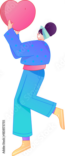 A relief illustration of a figure holding a caring hand, embodying the act of sharing affection.
