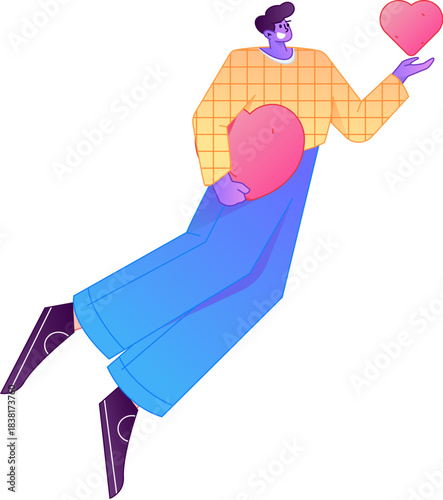 A relief illustration of a figure holding a caring hand, embodying the act of sharing affection.
