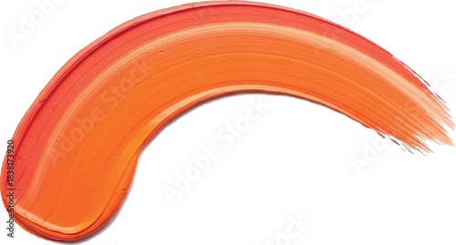 Vibrant orange paint stroke with a smooth and glossy texture.