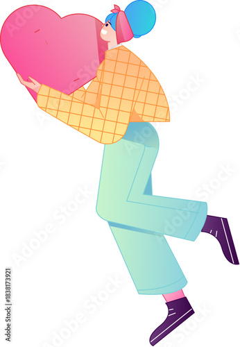 A relief illustration of a figure holding a caring hand, embodying the act of sharing affection.
