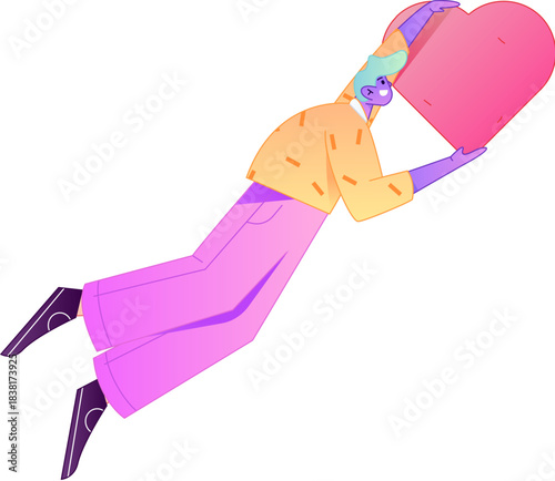 A relief illustration of a figure holding a caring hand, embodying the act of sharing affection.
