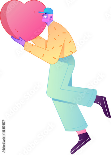 A relief illustration of a figure holding a caring hand, embodying the act of sharing affection.
