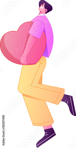 A relief illustration of a figure holding a caring hand, embodying the act of sharing affection.
