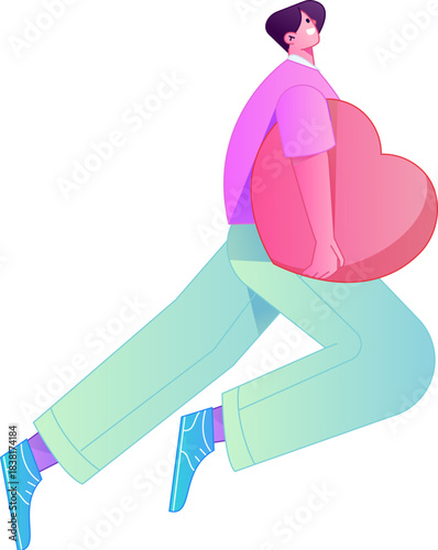 A relief illustration of a figure holding a caring hand, embodying the act of sharing affection.
