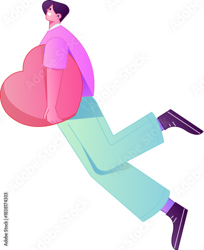 A relief illustration of a figure holding a caring hand, embodying the act of sharing affection.
