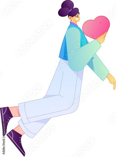 A relief illustration of a figure holding a caring hand, embodying the act of sharing affection.
