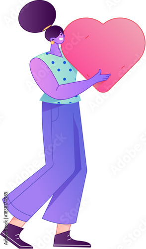 A relief illustration of a figure holding a caring hand, embodying the act of sharing affection.
