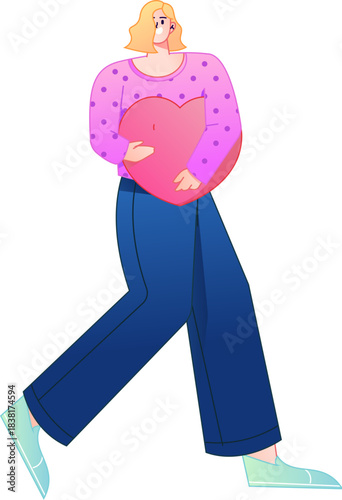 A relief illustration of a figure holding a caring hand, embodying the act of sharing affection.
