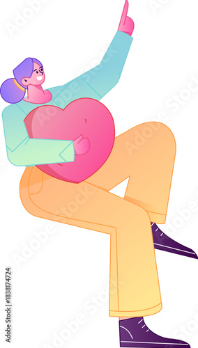 A relief illustration of a figure holding a caring hand, embodying the act of sharing affection.
