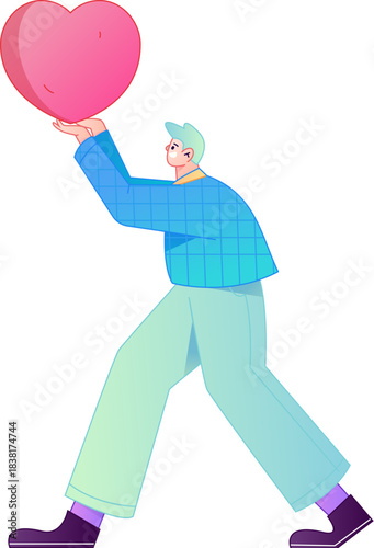 A relief illustration of a figure holding a caring hand, embodying the act of sharing affection.
