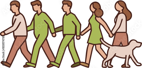 vector illustration of young people