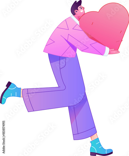 A relief illustration of a figure holding a caring hand, embodying the act of sharing affection.
