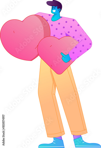 A relief illustration of a figure holding a caring hand, embodying the act of sharing affection.
