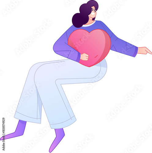 A relief illustration of a figure holding a caring hand, embodying the act of sharing affection.
