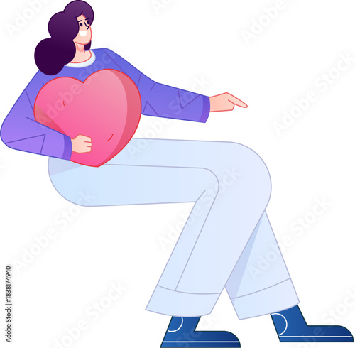 A relief illustration of a figure holding a caring hand, embodying the act of sharing affection.
