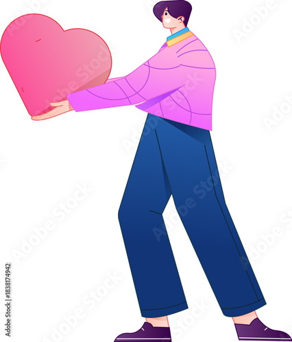 A relief illustration of a figure holding a caring hand, embodying the act of sharing affection.
