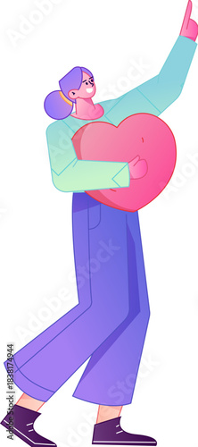 A relief illustration of a figure holding a caring hand, embodying the act of sharing affection.
