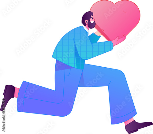 A relief illustration of a figure holding a caring hand, embodying the act of sharing affection.
