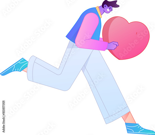 A relief illustration of a figure holding a caring hand, embodying the act of sharing affection.
