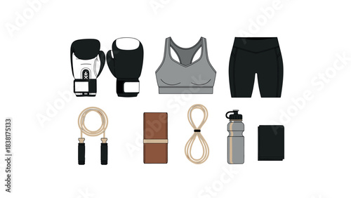 Modern fitness essentials for workout enthusiasts including activewear and gear