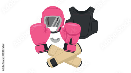 Boxing equipment and gear illustration for training and safety essentials