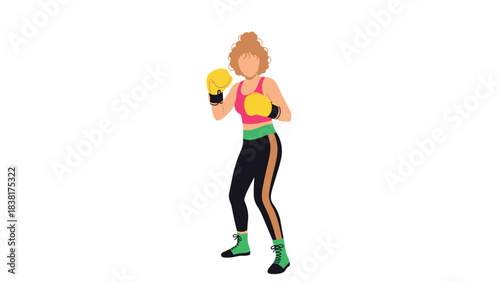 Colorful boxing fitness illustration for athletic-themed designs and posters