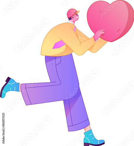 A relief illustration of a figure holding a caring hand, embodying the act of sharing affection.
