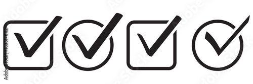 Green check mark icon. Check mark vector icon. Checkmark Illustration Vector symbols set green checkmark isolated on white background Correct vote choice isolated symbol