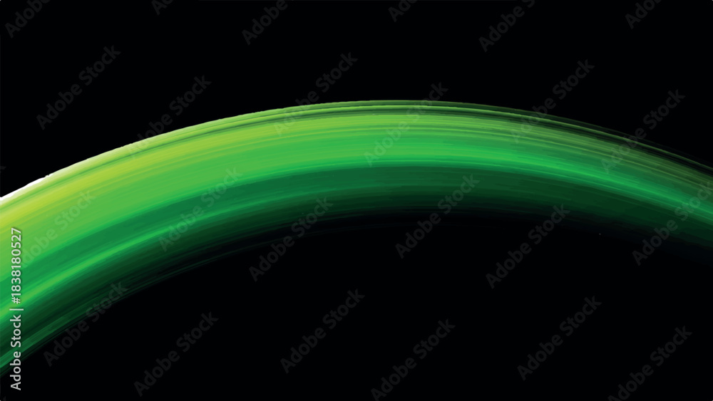 Obraz premium Abstract green wave design with dynamic light lines, vector illustration, and modern technology pattern backdrop
