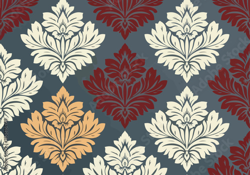 Damask vector seamless pattern. Vintage, paisley elements. Traditional, Turkish motifs. Great for fabric and textile, wallpaper, packaging or any desired idea.