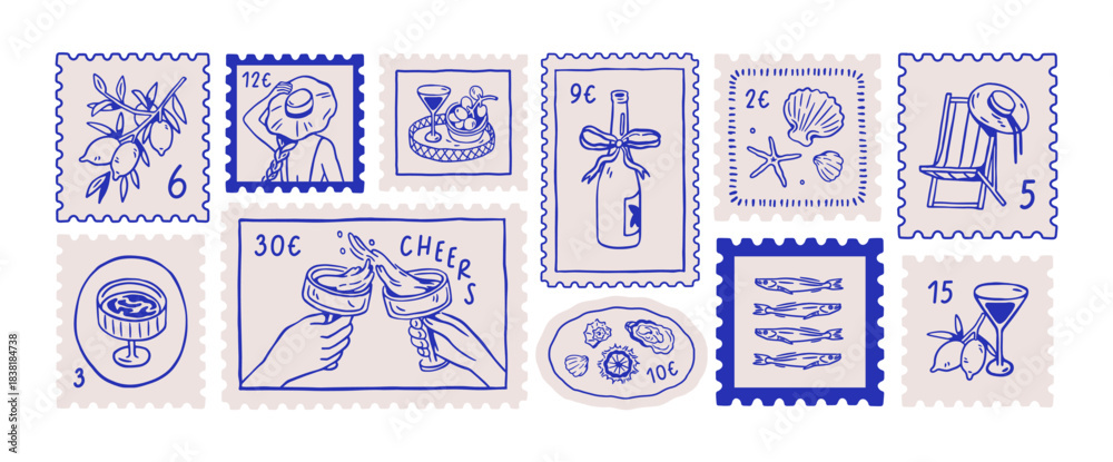 Φωτογραφία Italian holiday post stamps set