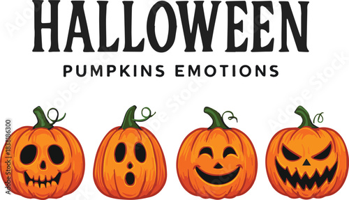 Halloween Pumpkins with Emotions