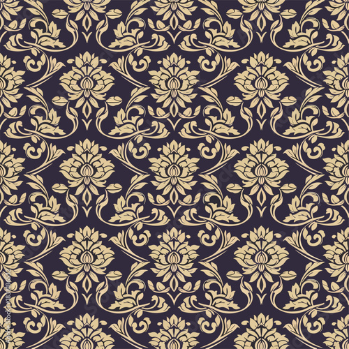 Seamless baroque style damask background