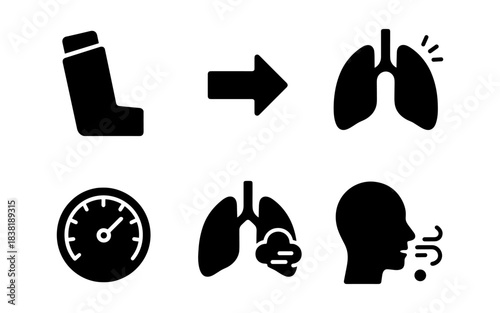 Asthma treatment and lung health concept illustration