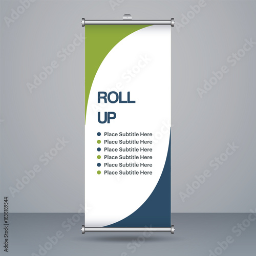 Modern professional roll up banner stand design template for business marketing and advertising promotion event