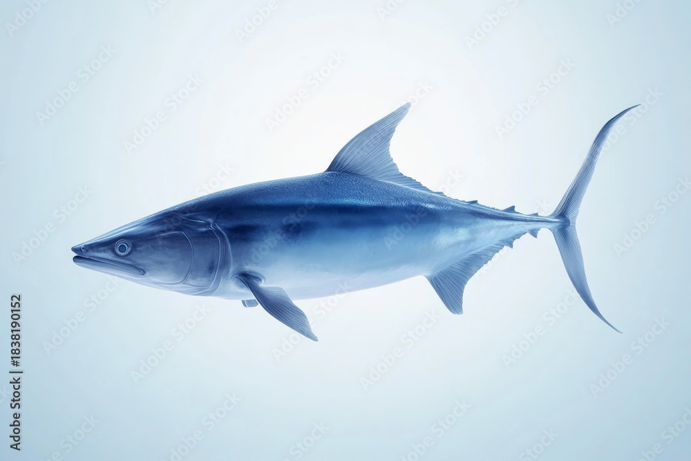 Fototapeta premium Detailed visualization of a swordfish in oceanic blue tones for marine life appreciation