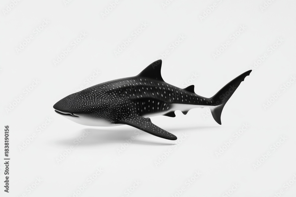 Fototapeta premium Majestic whale shark in minimalist artistic depiction of marine life