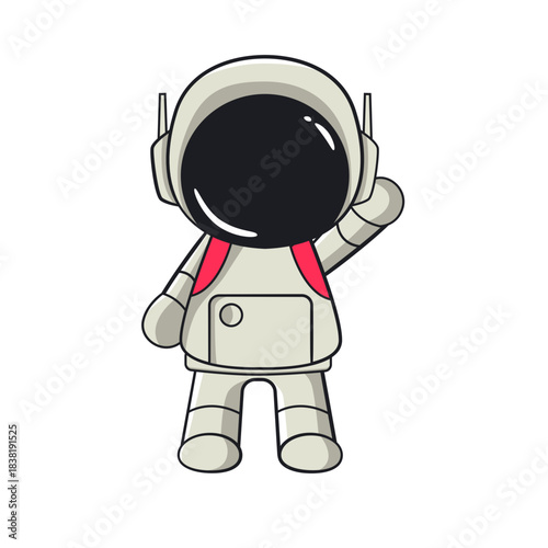 Cute Waving Astronaut Cartoon Character