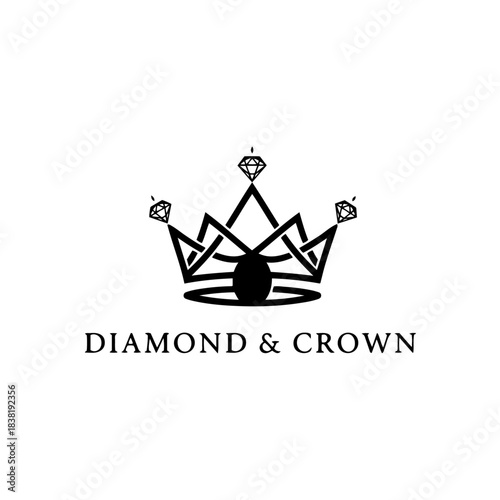 Symbolic Crown Design Featuring Radiant Diamonds Conveying Luxury and Exclusivity