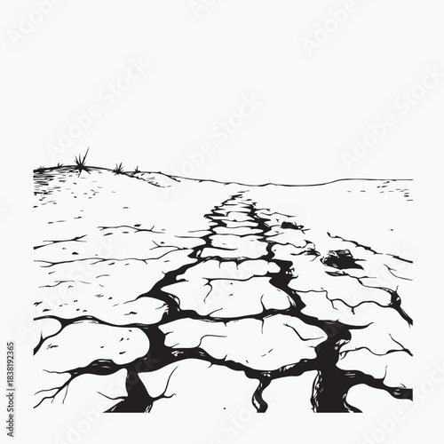 dry land vector illustration