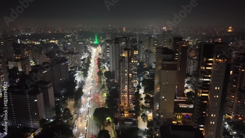 Aerial view of 23rd May Avenue - São Paulo, Brazil