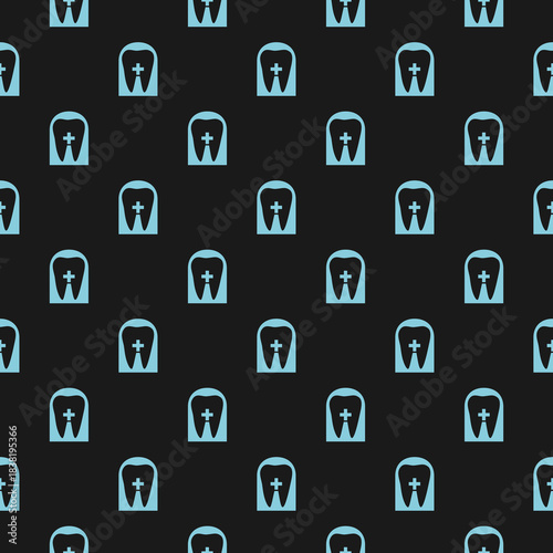 Dental seamless pattern isolated on black background