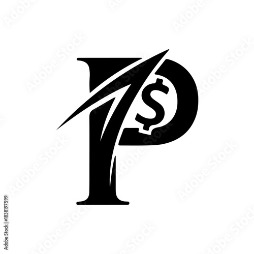 Dynamic Initial P with Dollar Sign Symbolizing Prosperity and Wealth Creation