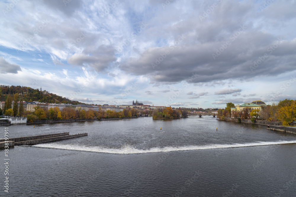 Fototapeta premium From the Vltava River, a view of Old Town in Prague
