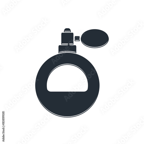 Black Perfume icon isolated on white background. Vector