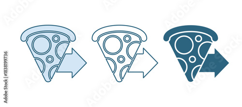 Blue Online ordering and fast pizza delivery icon isolated on white background. Vector