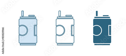 Blue Soda can icon isolated on white background. Vector