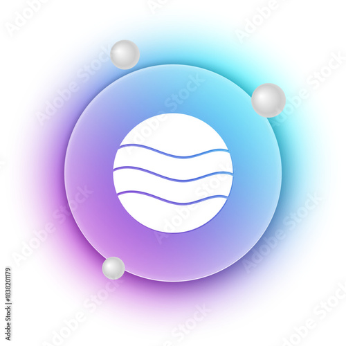 White Planet icon isolated on white background. Blue and purple gradient circle background. Vector