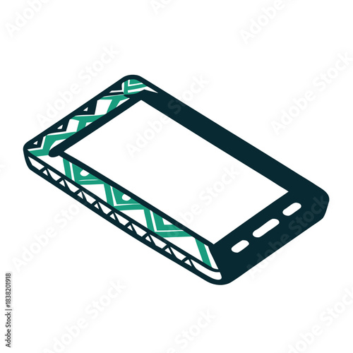 Abstract Geometric Patterned Phone Vector Illustration